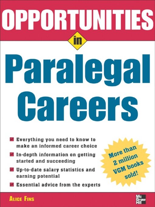 Title details for Opportunities in Paralegal Careers by Alice Fins - Available